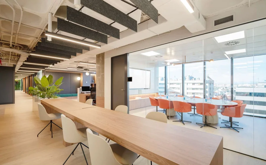 A meeting room set up and ready before the event